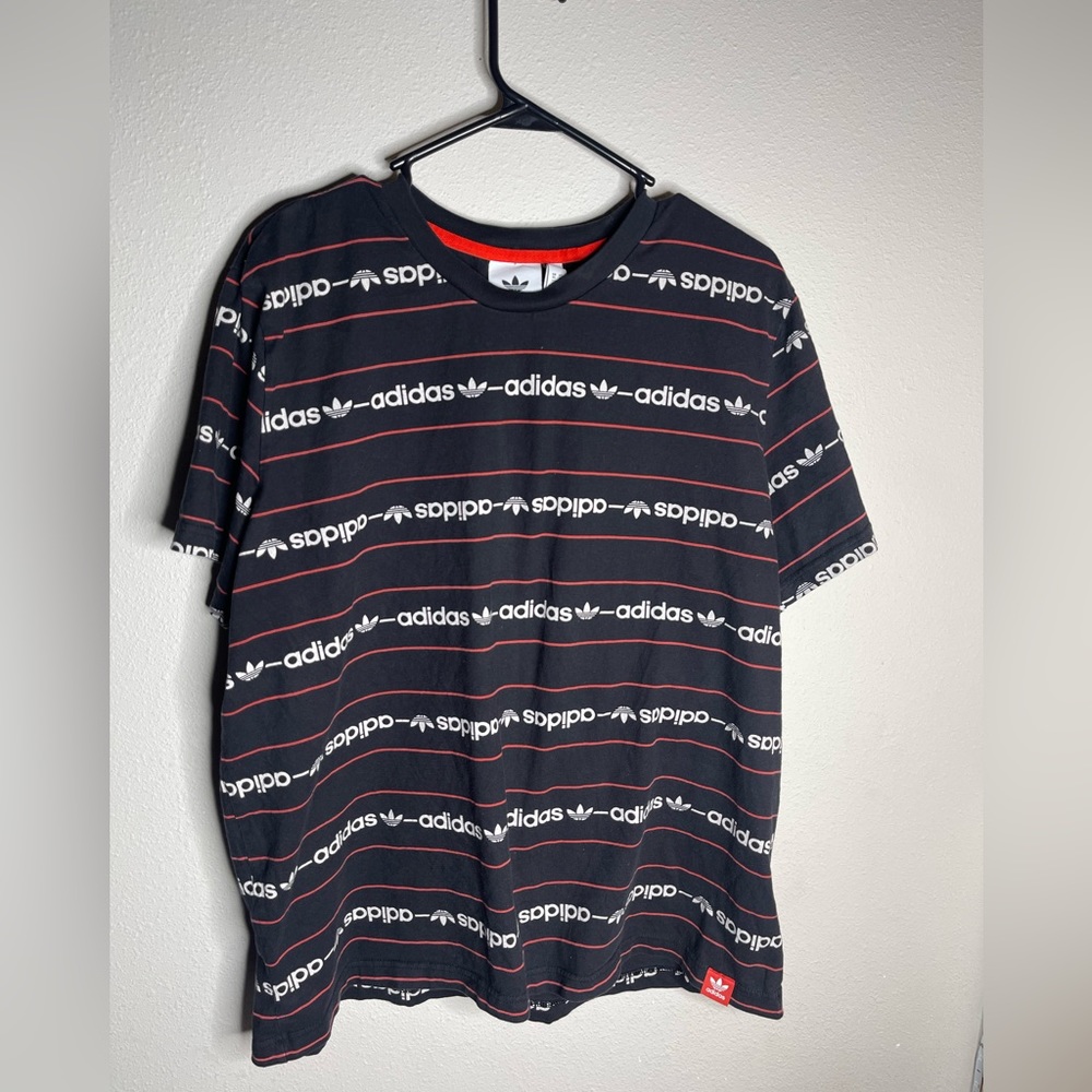 Black/Red Adidas Short Sleeve Mens XL